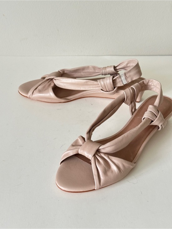 Bernardo Shoes - Bernardo Winifred Demi-wedge Blush Leather Knotted Women's Sandals, Sz 8M Preown
